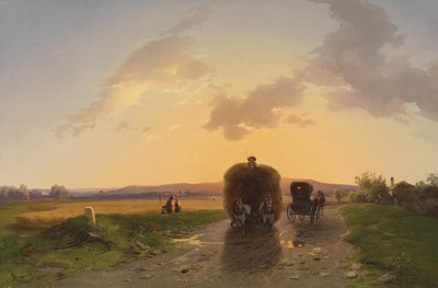 Return from the Field at Sunset by Ignaz Raffalt